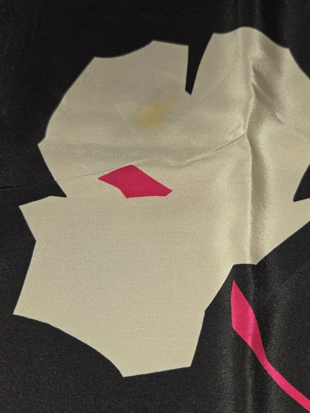 Vintage Char Lotte Designs Silk Scarf 34x33 Has Some Spots